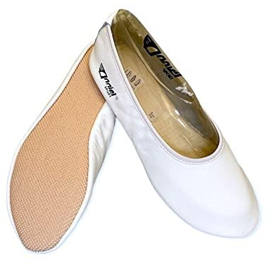 Anniel Zapatillas de Gimnasia rítmica, Suela de Goma Art. 2019 Made in Italy, Color Blanco., 26 EU