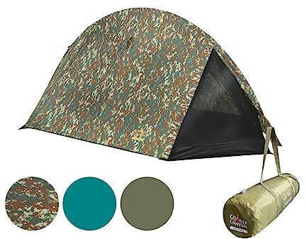 GRAND CANYON CARDOVA 1 Tenda da Trekking, Ultralight per 1 Persona, Formato Compatto & Montaggio Veloce, Ottime per Campeggio & Bushcraft, Verde mimetico