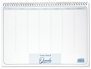 Planner Settimanale da Tavolo SPIRALATO QUANDO Perpetuo senza date in Carta - Planning Settimanale da Scrivania, misura A4 e A3 (A4 24cmx34cm)