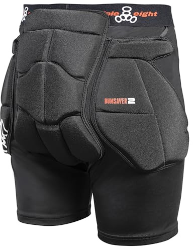 Triple Eight Bumsaver 2 Pantaloncini Imbottiti per Skateboard Snowboard Sci Nero XL