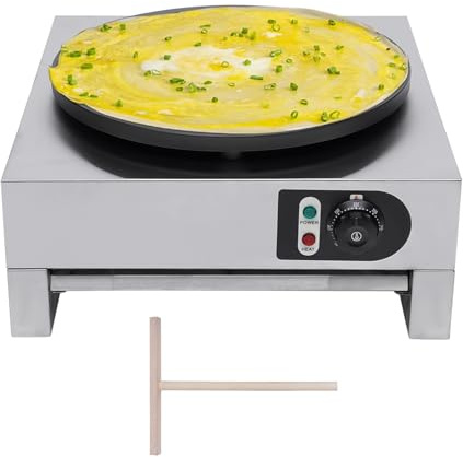 GAOUSD 3 000 W Elektrisk Crepe-Maskin, Crepe-Maskin, Justerbar Temperatur med Träspatel, Kommersiell Pannkaka, Lämplig för Familjer, Kaféer, Restauranger