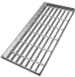 NATOTELA Grille galvanisée 24x60x2.5cm - Marche Anti-dérapante - Grille de Marche -Grille de Toit- Usage : escaliers industriels/Secours/extérieurs, Caves, ateliers, Zones industrielles, Jardins.