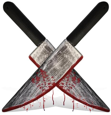 Weduspaty Couteau des accessoires, couteau d'Halloween 2pcs réaliste sanglant faux 15x3in Plastique PropulSheld Decorative for Party, Prank, Cosplay, Decorations