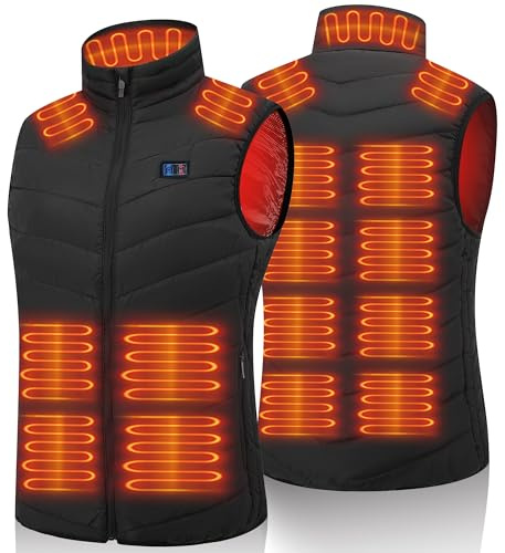 vapesoon Heated Gilet for Women and Men(Battery not included)-Heated Vest with 15 Heating Pads, Heated Body Warmer for Motorcycle Fishing Walking and Outdoor Work Gift for Christmas and Thanksgiving