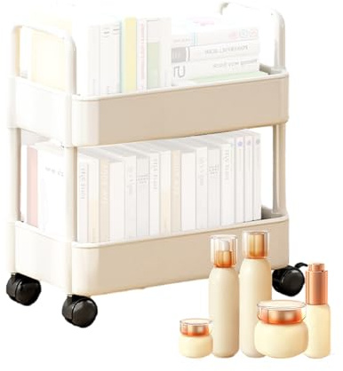 Multipurpose Trolley - Extendable Mobile Shelf, Multi-tier Sturdy Frame, Smooth Running, Removable Storage Baskets | Practical Trolley for Tight Spaces, Bathroom, Kitchen, Laundry