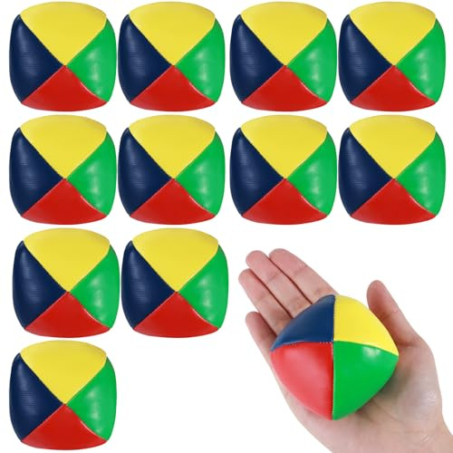 HO-SFSM Set di 12 Palline da Giocoleria, Palline da Giocoleria in Morbida Pelle PU, Resistenti all'Acqua, Ø 67 mm, per Bambini e Principianti