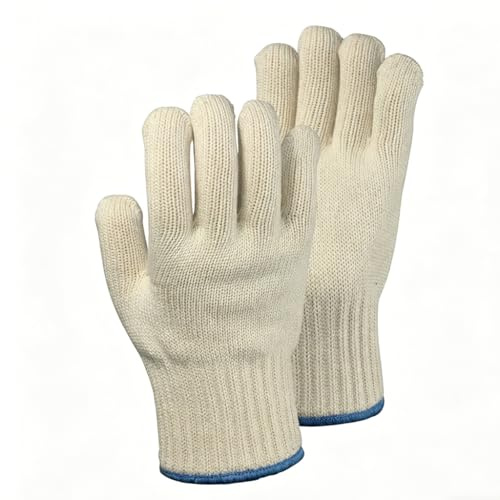Gants Four Isolants Blanc Cassé Thermique 250°C Barbecue Cuisson Paire | Double couche résistants chaleur, protection taille universelle, cuisine grill, double couche protection chaleur universelle