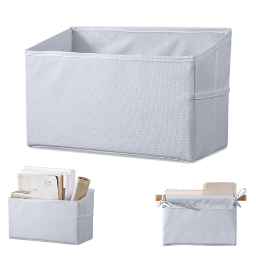 Tablette Lit Mezzanine, Auto-adhésif Vide Poche Lit, Table de Nuit Suspendue avec Sangles,Organisateur de Lit avec 3 Poches,Rangement Suspendu pour Les Dortoirs Appartements Lits Bébé Bureaux(Gris)