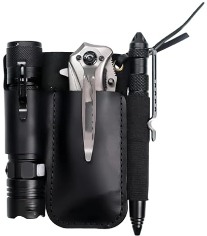 Nubamzy Flashlight Holder,Leather Multipurpose Retro Pouch - Tool Storage Accessories | for Planting Harvesting Pruning Home Improvement Construction Plumber Carpentry Woodworking Work