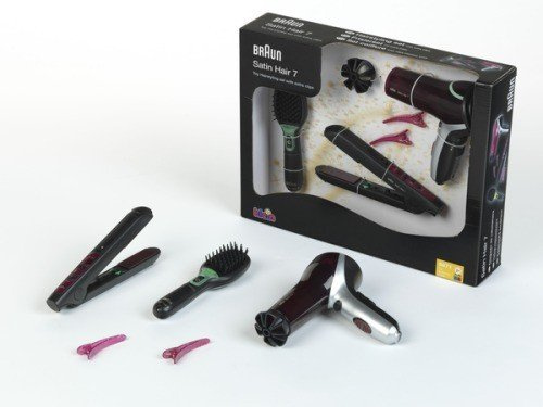 Theo Klein 5871 Braun Satin Hair 7 frisörset, interaktiv motorikleksak i licens-design, officiell Braun Satin Hair 7 stylingset, leksak för barn från 3 år