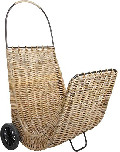 Chariot à bûches sur roulettes en poelet