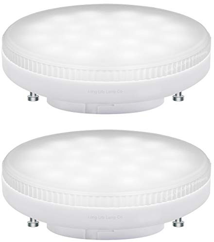 Long Life Lamp Company 2 Pack 7w LED GX53 Light Bulb Cool White Replacement for Round Under Shelf Lighting