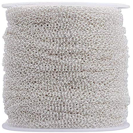 Cheriswely, catena a maglia ovale piatta in ferro da 10m, per gioielli, collane, artigianato, 2 x 1,5 mm