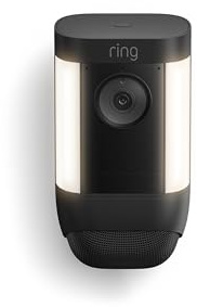 Ring Spotlight Cam Pro, Battery, Home or business security, Retinal 2K Video, Color Night Vision and Two-Way Talk with Audio+, Black