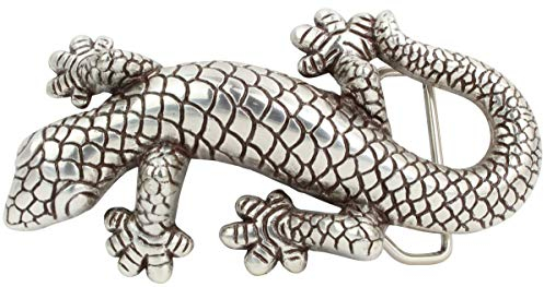 BELTINGER Gürtelschnalle Delux Gecko 4,0 cm | Buckle Wechselschließe Gürtelschließe 40mm Massiv | Wechselgürtel bis 4cm | Silber