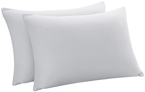 PiccoCasa Kissenbezug Bambus kopfkissenbezug 40x60cm kühlend Kissenbezüge 2er Set mit Reißverschluss atmungsaktiv Ultra weich Kühlkissen Schlafkissen Grau 40x60cm