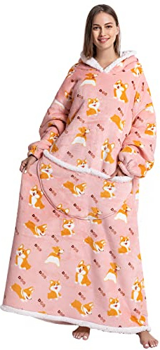 JOREAY Manta de Gran tamaño con Capucha, Manta de Forro Polar Sherpa para Mujeres Adultas y Hombres, Sudadera con Capucha Gigante mullida y cómoda