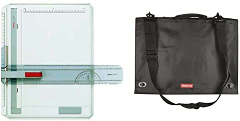 rOtring Profil-A4-Zeichenbrett & Aristo AR7064 Geo Board Carry Bag (Transporttasche für Zeichenplatten DIN A4) schwarz/rot