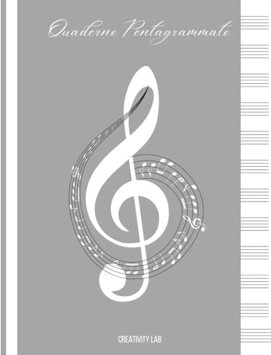 Quaderno Pentagrammato: 100 pagine per scrivere le tue note in modo semplice e ordinato. Indice personalizzabile, 12 pentagrammi / righi musicali per ... (Quaderno di musica - Idea Regalo - Argento)