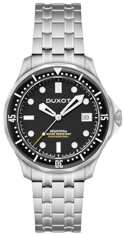 DUXOT Henri Diver - Reloj automático para hombre de 41 mm con pulsera de acero inoxidable sólido DX-2060