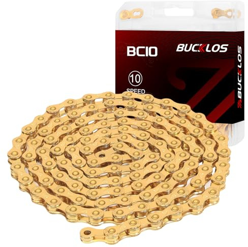 BUCKLOS 8/9/10/11/12 Speed Bike Chain, High Performance Lightweight Bicycle Chains for Road Bike/Mountain Bike/Ebike,Compatible with Shimano, SRAM, Campagnolo Silver/Gold