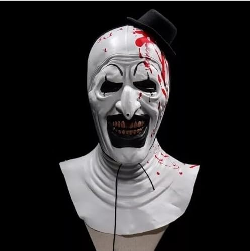 NEW-YIJUNSHUN Adult Terrifier Art the Clown Mask Art The Clown Terrifier Costume Terror Masks Scary the Killer Clown Joker Mask Halloween Cosplay Full Head Costume Props