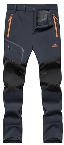 Cavva Mens Waterproof Trousers Winter Fleece Work Softshell Trouser Outdoor | Waterproof fleece lined trousers with zip pockets,windproof softshell outer and thermal insulated,for winter work and outdoor