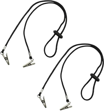 2 clip portatovaglioli regolabili, colore nero, regolabili, portatovaglioli, clip per tovaglioli, catena per il collo per portatovaglioli per adulti, accessori da cucina