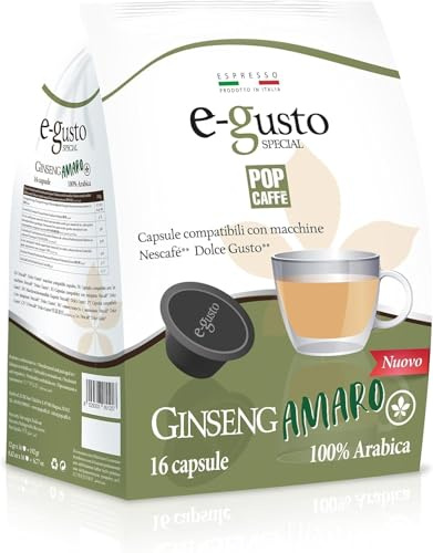 96 Capsule Caffé compatibile con Nescafè Dolce Gusto POP CAFFE GINSENG AMARO 100% ARABICA Solubile per Macchine Nescafé a capsule compatibile con Dolce Gusto *