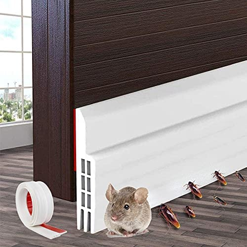 Door Sweep, Bottom Draft Seal Strip Self Adhesive Under Draught Stopper, Insulation Energy Saving, 39 Length x 2 Width White