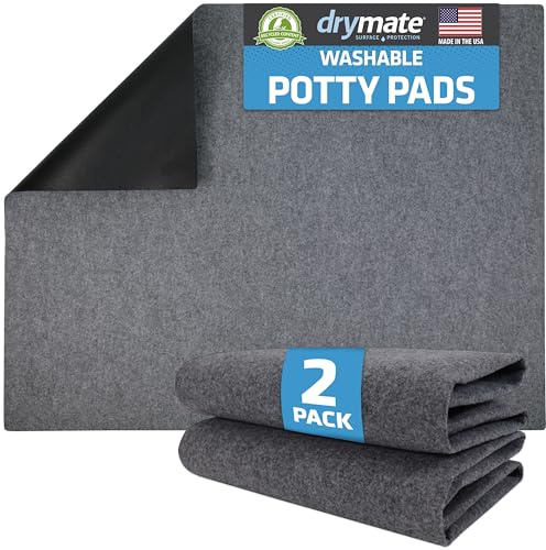 Drymate Washable Pee Pads for Dogs (2-Pack), Waterproof, Absorbent, Non-Slip, Reusable Pet Training Potty Puppy Mats, Housebreaking, Incontinence Bed Pads, Crate/Kennel (USA Made) (Large, 29” x 36”)