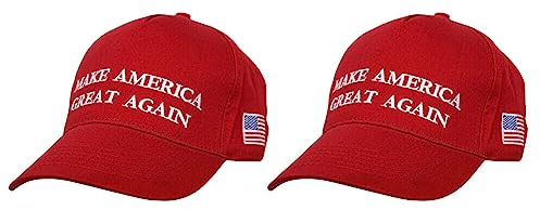 2 Stück Trump 2024 Cap, Make America Great Again Baseballmütze Roter Trump Wahlhut Rot MAGA Donald Trump Hut 2024 Usa Flagge Slogan Baseballkappen Verstellbare Cap Snapback President USA Baseball Caps