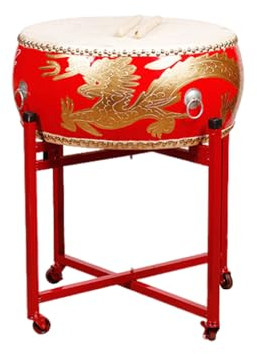 BEdaW Chinesische Traditionelle Festivaltrommel, Performance -Trommel Mit Drum Stand, Hall -Drum Und Flat Drum, Festivalfeiern, Neujahr,Dragon Drum,60CM
