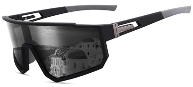 LeKuni Sonnenbrille Herren Damen Kinder, Schnelle Brille, Fahrradbrille Polarisiert UV400- Sportbrille - Laufbrille - Sunglasses Men - Ski, Baseball, Angeln, Rennrad, Sport Brille -Schwarz