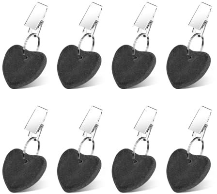 Ldirect Tablecloth Weights, 8 Piece Clips for Outdoor Wedding Party Picnic, Marble (Black)