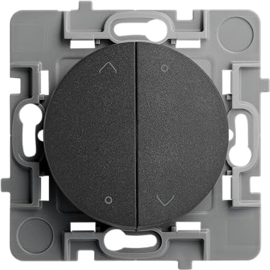 DEBFLEX - Casual Evo - Interrupteur Volet Roulant - Commande à Trois Boutons - Norme NF EN60669 - ABS + Support Métal - Installation Encastrée - Noir - 48 x 48 x 39 mm