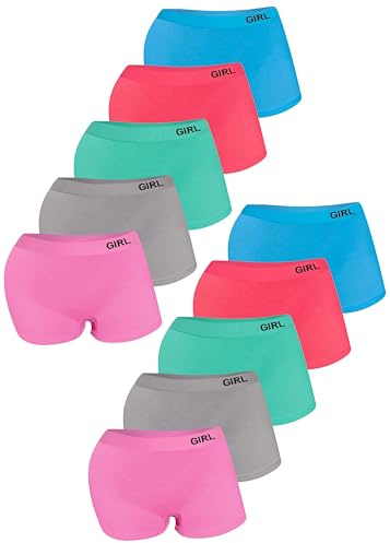 LOREZA ® 10 Panty per Ragazze con Strass Mutande in Microfibra 14-16 Anni M-2