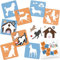 NAKLEO Schablonen Malen für Kinder, 8 Stück Set 15x15cm Hunde, Kinder Kreatives Zeichenschablonen, Kunststoff Wiederverwendbar Malschablone DIY Handwerk, Papier Wand Holz Stoff