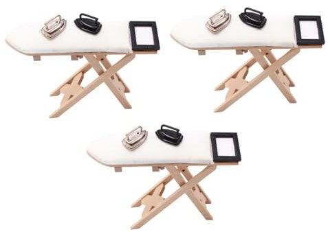 Abaodam Vivid Mini Ironing Board Set Iron Ironing Board Model 1:12 Scale Miniature Furniture for Boys and Girls Decorative Toy