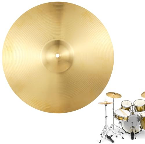 16 Crash-Becken für Schlagzeug, Messingmaterial mit goldenem Glanz, zentrales Befestigungsloch, strukturiert für hervorragende Klangqualität
