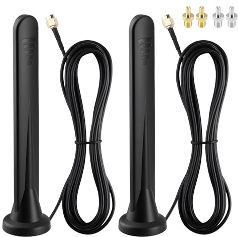 2 X 5G/4G LTE Antenne Signalverstärker Omnidirektionale Netzwerkantenne,wasserdichte Saugnapf Antenne Mit 3m Rg174 Kabel SMA Stecker für Innen/Außen,Für Gigacube Router Iot Smart Home Universal