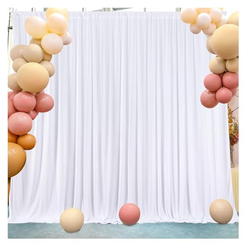 Toile de Fond pour Mariage Silky Wrinkle-Effect Backdrop Curtains Wedding Photography & Event Decor, Soft Drapes(White,150x245cm(5x8FT))