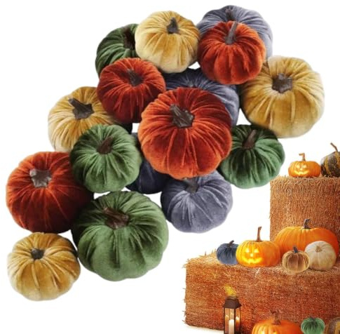 Thanksgiving Konstgjorda Dekorationspumpor Höstskörds Mittpunktsrekvisita | Konstgjorda Pumpor Bordsdekoration För Thanksgiving Och Lägenhet Fotografering Samt Höstlig Skörd