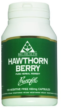 Bio-Health Hawthorn Berry 450mg Herbal Food Supplement for General Health, Improves Circulatory System and Mantains Cholesterol Levels, Suitable for Vegetarians and Vegans, Additive Free 120 Capsules