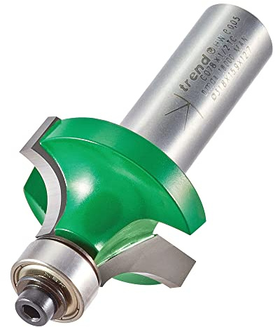Trend CraftPro Fresa per smussare e ovolo, gambo 1/2 pollice, raggio 9,5 mm, diametro di taglio 15,9 mm, con cuscinetto guida, metallo duro (TCT), C078X1/2TC