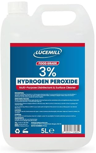 Lucemill Hydrogen Peroxide 3% Food Grade I 5 Litre I Liquid Hydrogen Peroxide Food Grade I Unstabilised I Eco Friendly I Additive Free