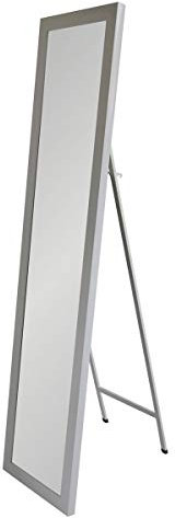 LOLAhome Espejo de Pie, de Cuerpo Entero, Marco de Plástico, Forma Rectangular de 37x157 cm, para Dormitorio, salón, Cuarto de baño, Pasillo Blanco o Negro (Blanco)