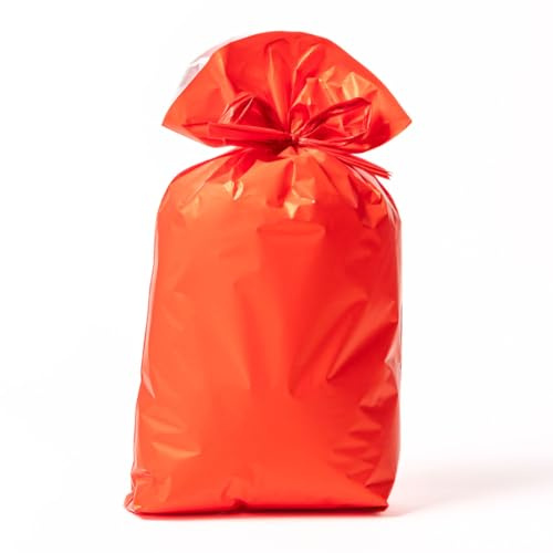 Sacchetti Regalo Perlati – 50 Pezzi – Rosso – 25x40 cm – Buste colorate per Compleanno, Bambini, Feste, Bomboniere, Party
