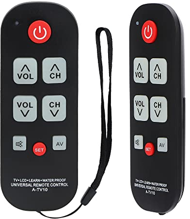 Alkia Big Button Universal Remote Control A-TV10, Initial Setting for LG, Vizio, Sharp, Panasonic, Philips, RCA - Put Battery to Work, No Program Needed