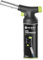 HENDI Cabezal de antorcha de cocina de llama continua con cartucho de recarga de gas GLP 199039, soplete flambeador, quemador de gas GLP, profesional, versátil-seguro 360°, negro con acentos en verde